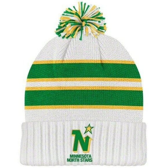Minnesota North Stars White Cuffed Knit Beanie Hat Winter Ski Cap Toque New NHL - Picture 6 of 6